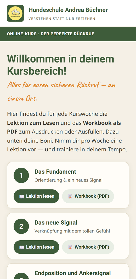 Der Kursbereich